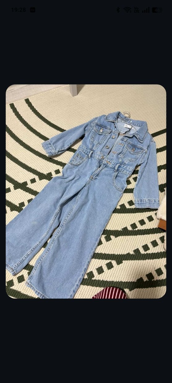 Kız Çocuk Denim Bol Kesim Tulum - Görsel 2