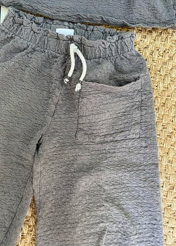 Gri Örgü Uzun Kollu Bebek Kız Takım - Görsel 3