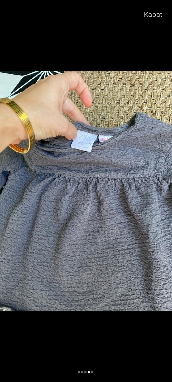 Gri Örgü Uzun Kollu Bebek Kız Takım - Görsel 5