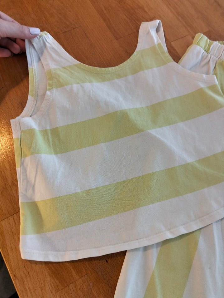 Sarı Pilili Keten Mini çocuk Pantolon - Görsel 3