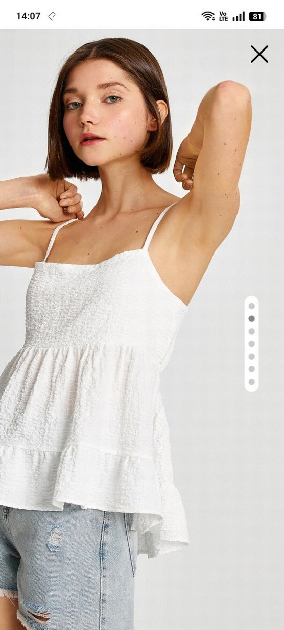Beyaz Askısız Mini Kadın Bluz - Görsel 2