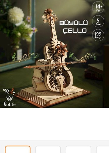 Ahşap Müzik Kutusu ve Çello Modeli - Görsel 10