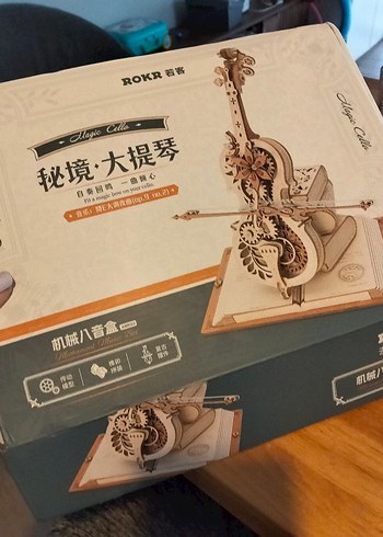 Ahşap Müzik Kutusu ve Çello Modeli - Görsel 9