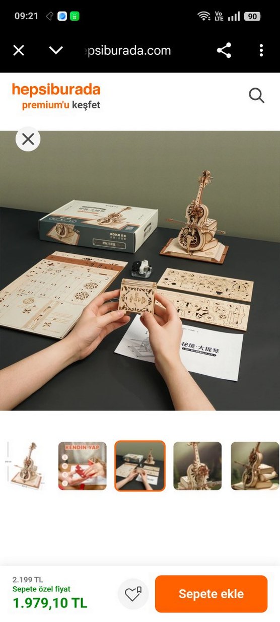 Ahşap Müzik Kutusu ve Çello Modeli - Görsel 3