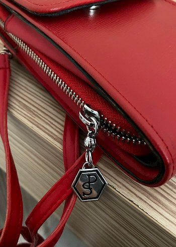 Kırmızı Deri Kadın Çapraz Çanta - Görsel 3