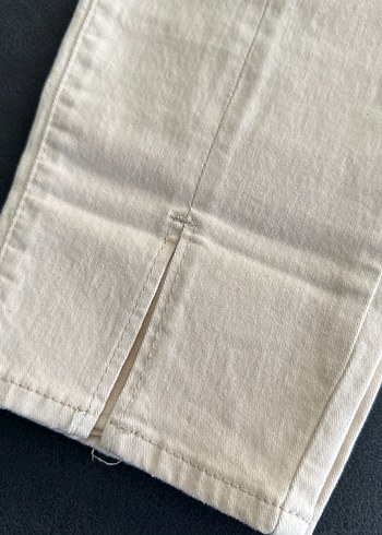 42 Beden Bej Normal Kesim Keten Kot Pantolon