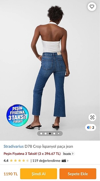38 Beden Stradivarius flare jean D78