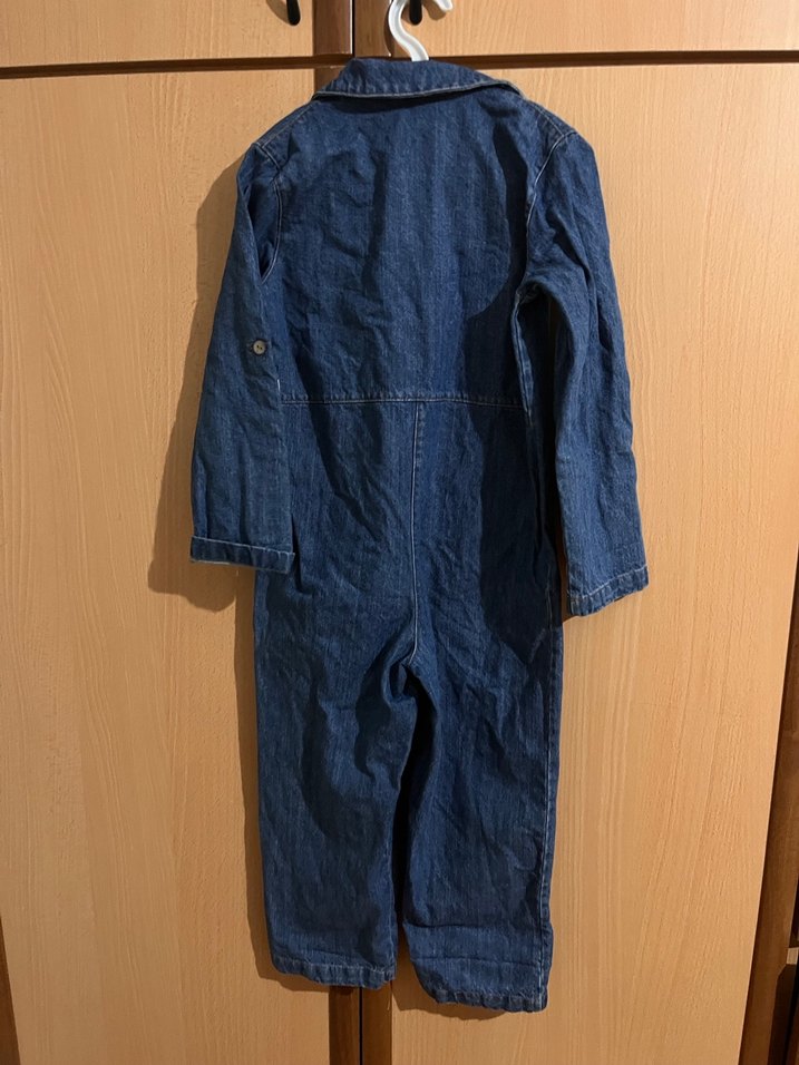 Unisex çocuk Lacivert Denim Midi Tulum 5 6 yaş - Görsel 3