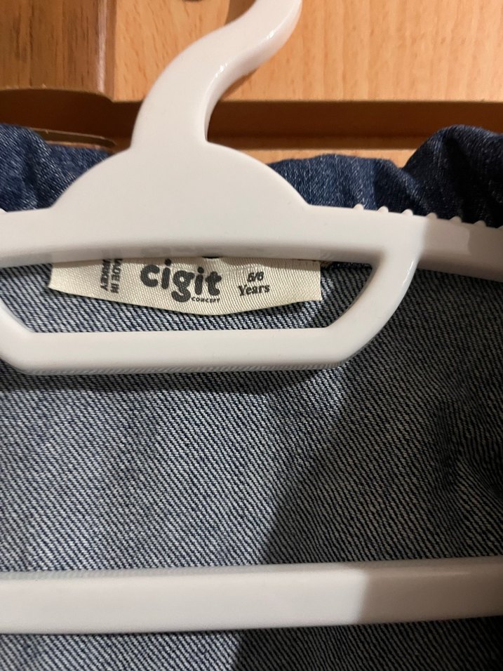 Unisex çocuk Lacivert Denim Midi Tulum 5 6 yaş - Görsel 2