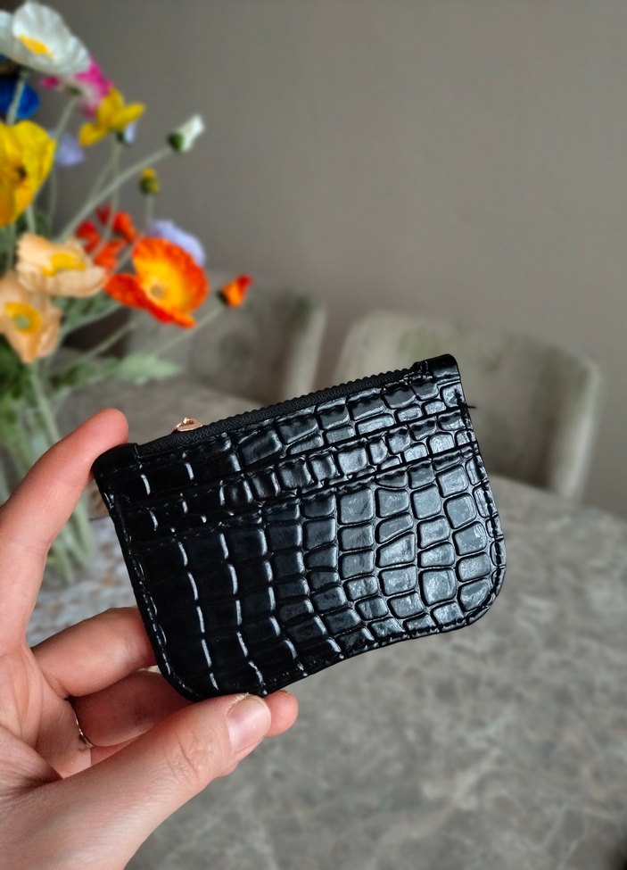 Siyah Deri Fermuarlı Cüzdan - Görsel 2