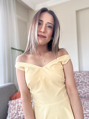 36 Beden Sarı elbise