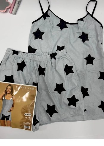 Gri Mini Kadın Pijama Takımı