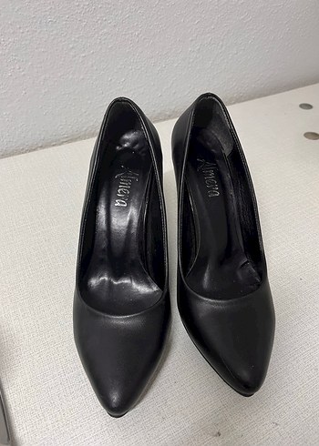 Siyah Klasik Stiletto Topuklu Kadın Ayakkabı - Görsel 3