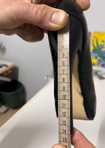 Parlak Siyah Platform Topuklu Kadın ayakkabı - Görsel 4