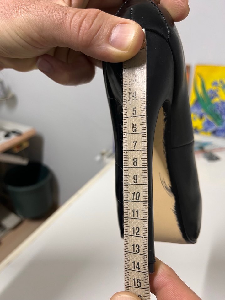 Parlak Siyah Platform Topuklu Kadın ayakkabı - Görsel 4