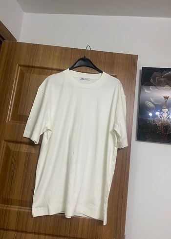 Beyaz Kısa Kollu Oversize Pamuklu Tişört