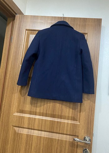 Koyu Mavi Erkek Çocuk Düğmeli Kaban - Görsel 7