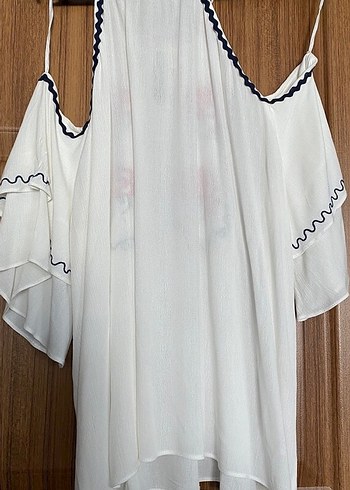 Püsküllü Nakışlı Beyaz Uzun Kollu Bluz - Görsel 6