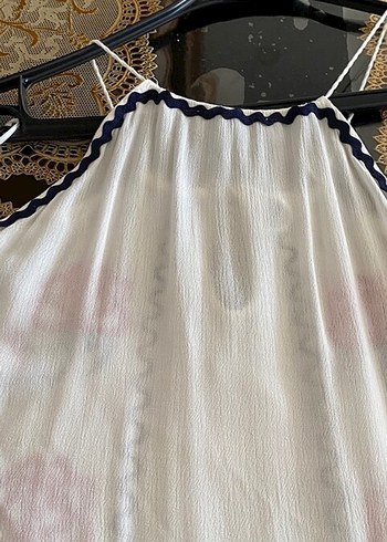 Püsküllü Nakışlı Beyaz Uzun Kollu Bluz - Görsel 8