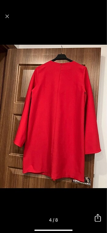 m Beden kırmızı Renk Kumaş elbise