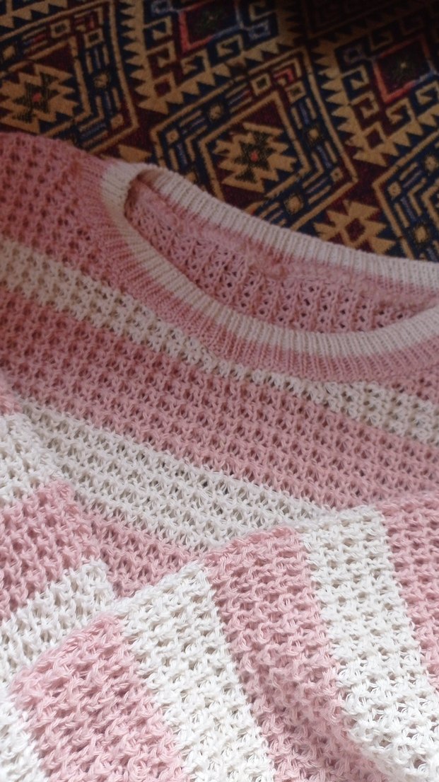 Pembe Bohem Örgü Kadın Kazak - Görsel 3