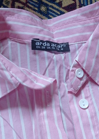 Pembe Çizgili uzun Kollu Gömlek - Görsel 3