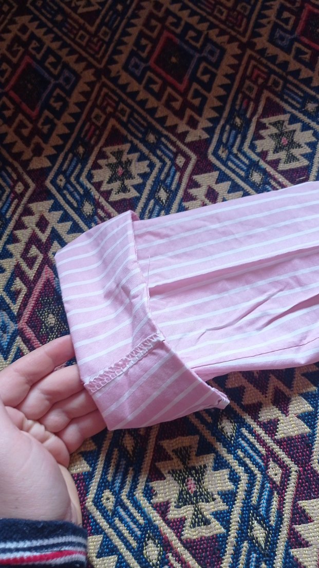 Pembe Çizgili uzun Kollu Gömlek - Görsel 2