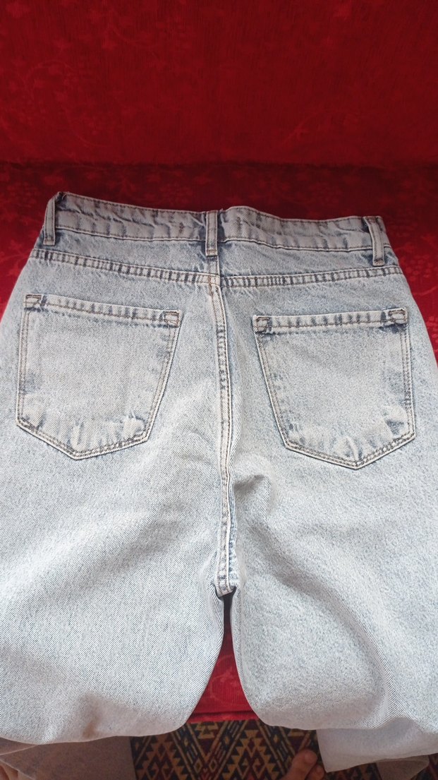 Buz mavisi  Kadın Jean Pantolon - Görsel 3