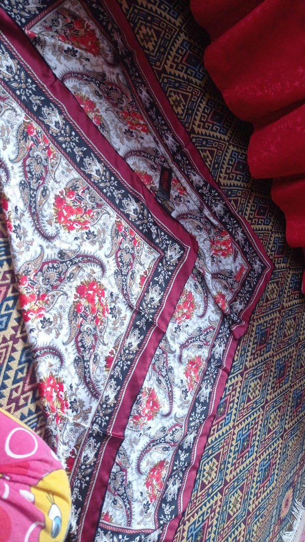 Bordo Bohem Desenli Kadın Fular eşarp - Görsel 3