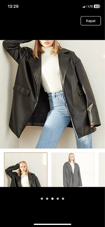 Oversize Deri Ceket