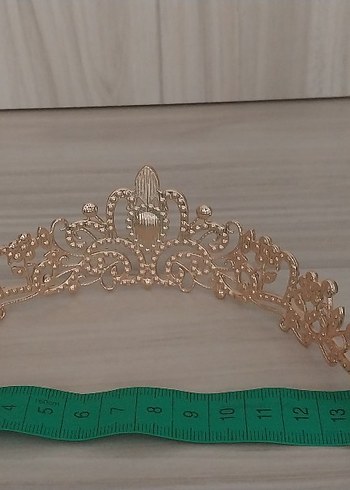 Beden Parlak Altın Taşlı Düğün Tacı