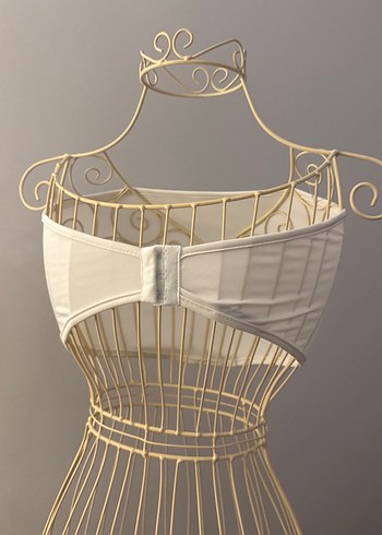 Beyaz Nakışlı Straplez Bohem Büstiyer - Görsel 2