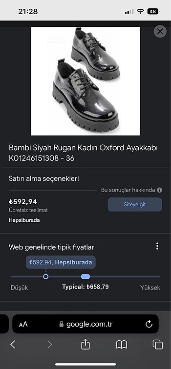 36 Beden siyah Renk Oxford ayakkabı