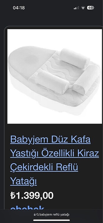 Beden beyaz Renk İlk 1 ay kullanıldı reflü yatagı