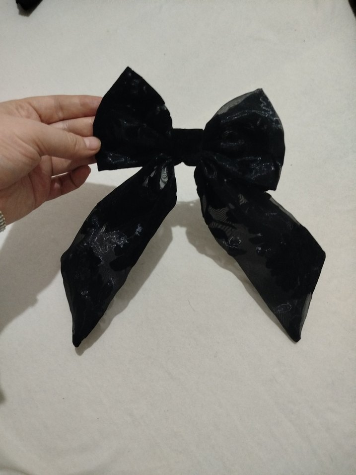 Özel Dikim Siyah Gotik Kadın Fiyonk Saç Aksesuarı - Görsel 2