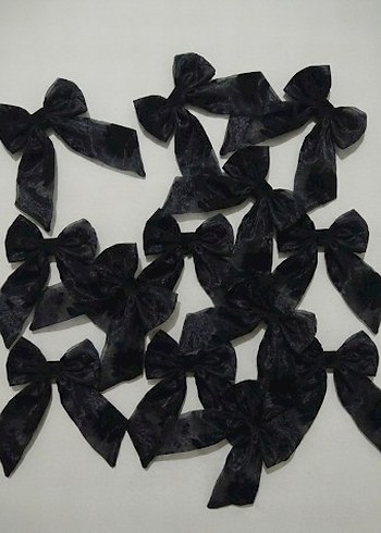 Özel Günler ve Butikler İçin 10lu Set Siyah Fiyonk Saç Aksesuarı - Görsel 2