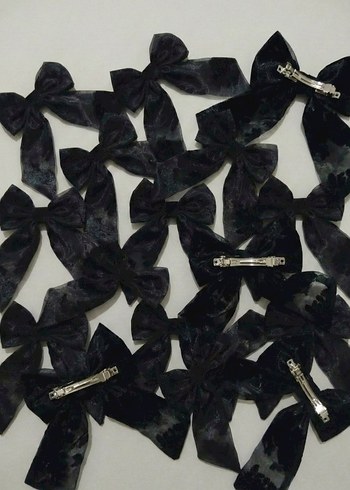 Özel Günler ve Butikler İçin 10lu Set Siyah Fiyonk Saç Aksesuarı - Görsel 3