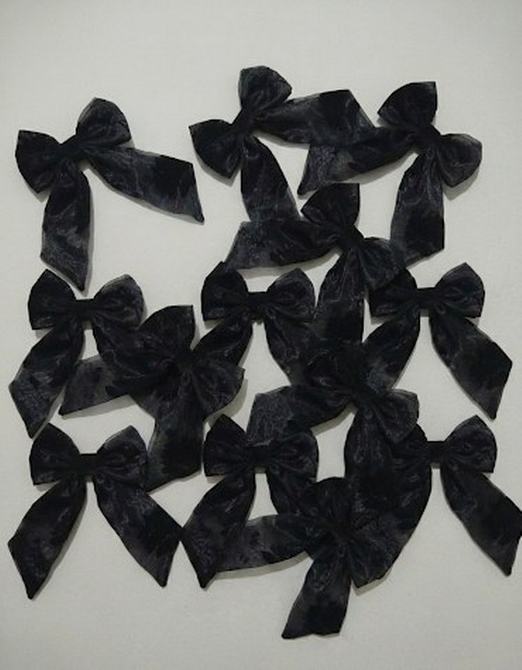 Özel Günler ve Butikler İçin 10lu Set Siyah Fiyonk Saç Aksesuarı - Görsel 2