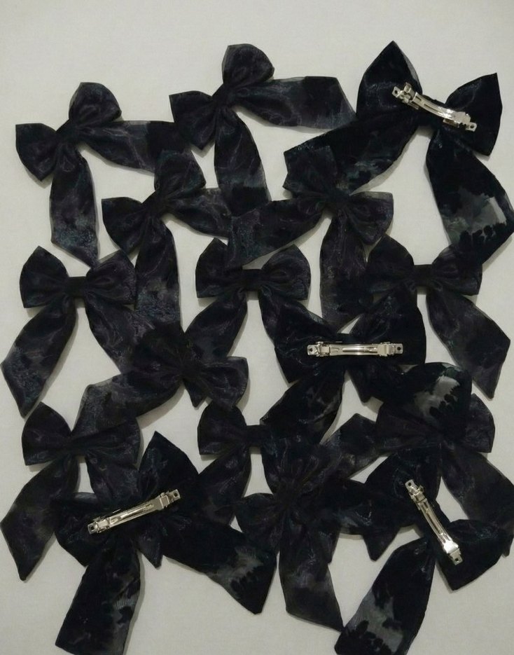 Özel Günler ve Butikler İçin 10lu Set Siyah Fiyonk Saç Aksesuarı - Görsel 3