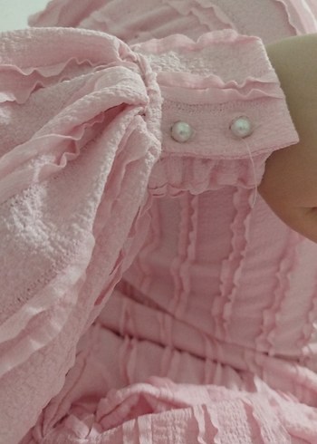 Pembe Kırinkıl Bohem Elbise - Görsel 4