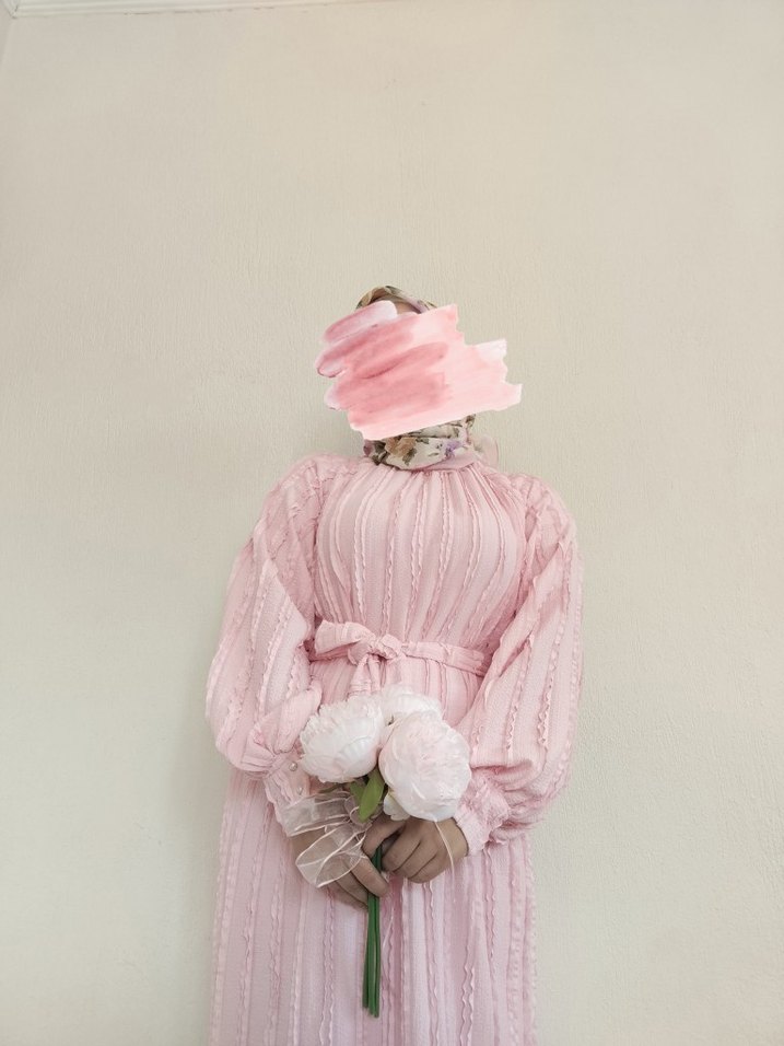 Pembe Kırinkıl Bohem Elbise - Görsel 2