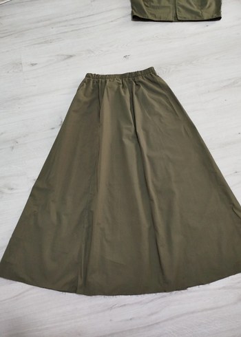 Kadın Haki Poplin Yelekli Takım - Görsel 3