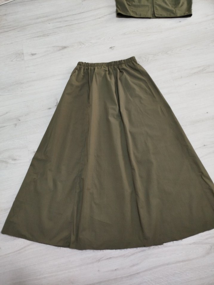 Kadın Haki Poplin Yelekli Takım - Görsel 3