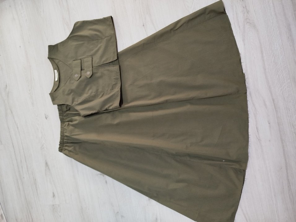 Kadın Haki Poplin Yelekli Takım - Görsel 4