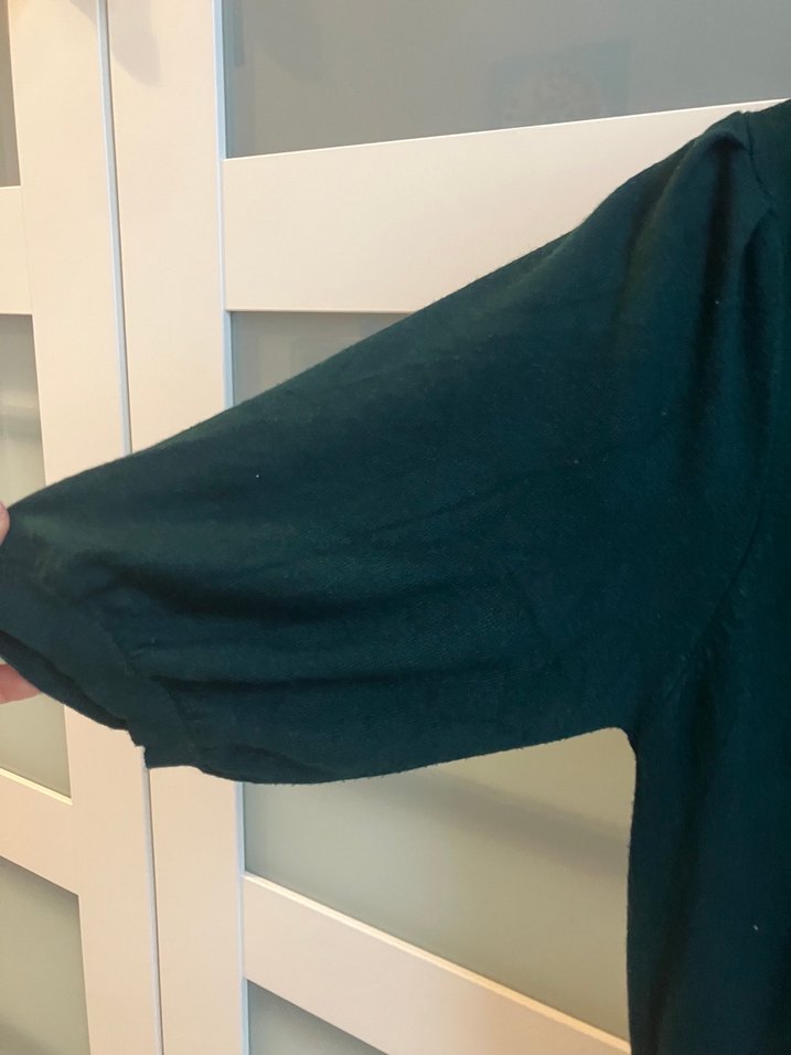 Yeşil Kısa Kollu Midi Triko Elbise - Görsel 4