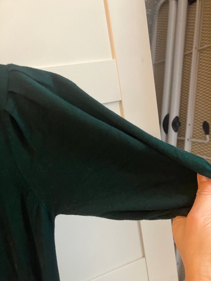 Yeşil Kısa Kollu Midi Triko Elbise - Görsel 5