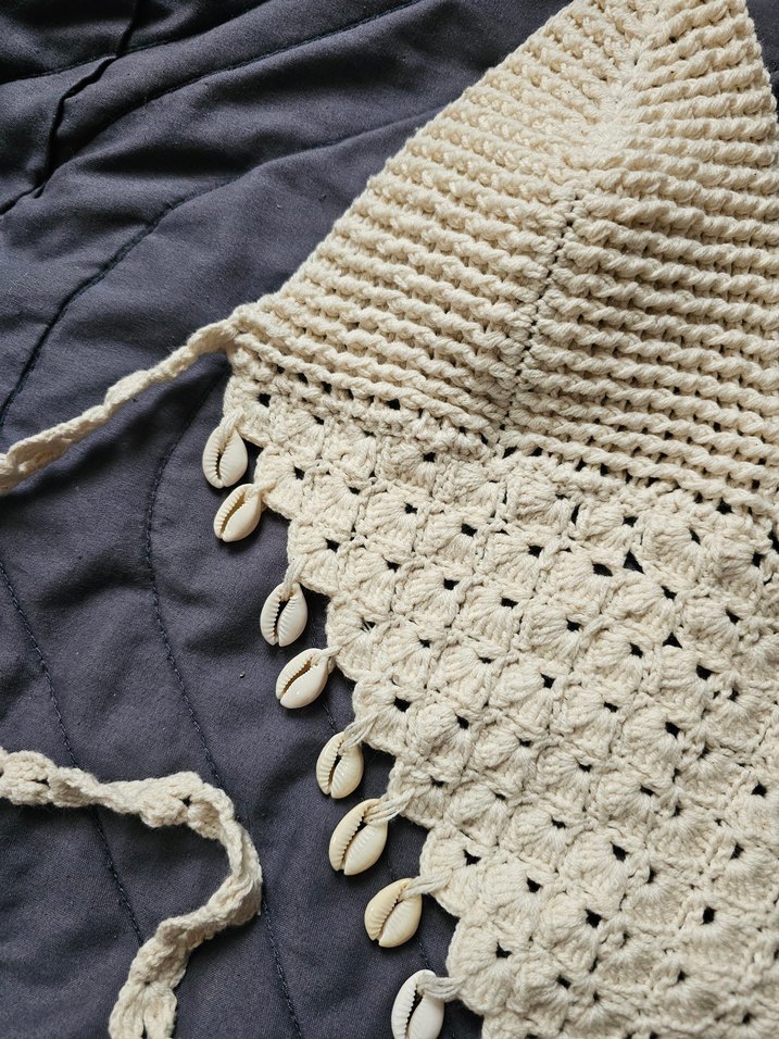 Beyaz Dantel Etnik Bohem Kadın Vücut Zinciri - Görsel 4