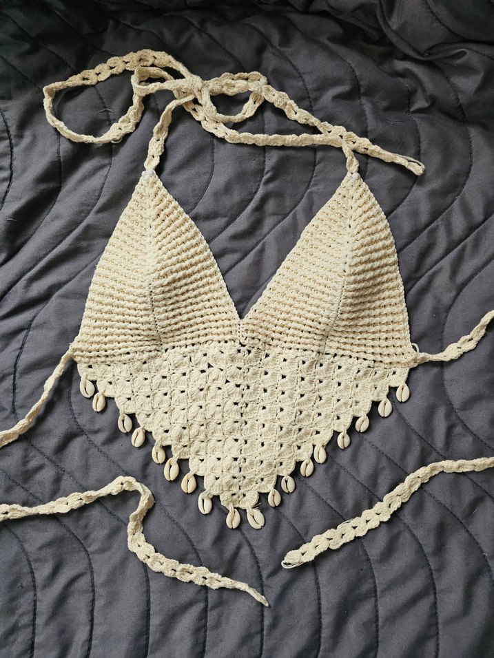 Beyaz Dantel Etnik Bohem Kadın Vücut Zinciri - Görsel 3