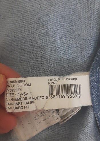 Düğmeli Mavi kız cocuk Kot Ceket - Görsel 5