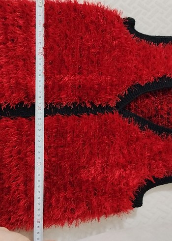 Kırmızı Kürklü çocuk Yelek - Görsel 3